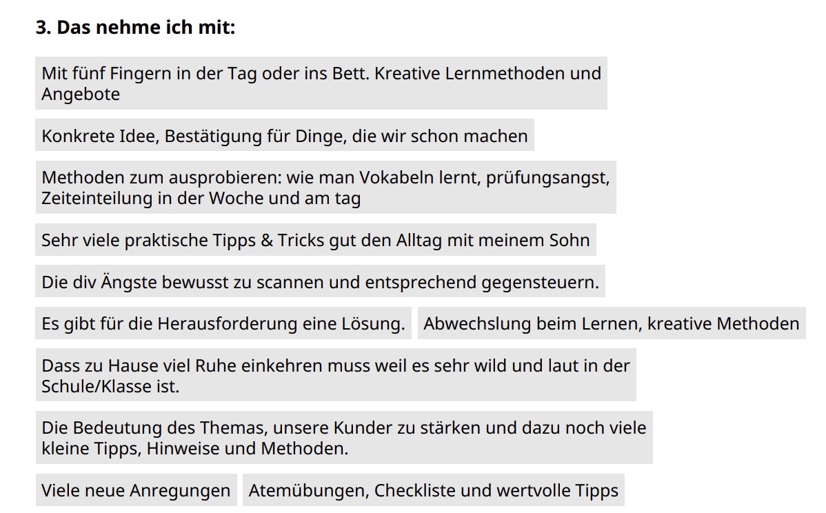 Edkimo-Feedback aus dem Workshop Stark in die weiterführende Schule